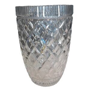 Vintage Crystal Gothic Diamond Cut 8" Flower Vase